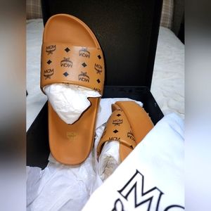 MCM Aletha Platform Slide Sandals